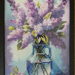 Diamond Art Painting, Lillà, incorniciato, completato