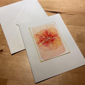 Watercolor card with flower