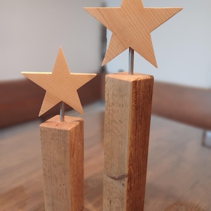 Rustic stars made of natural wood