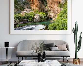 Blagaj Tekke Print – Bosnia Waterfall Landscape Photography
