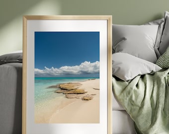 Turks and Caicos Beach Serenity – Ocean, Sky, and Sand Coastal Photography Print