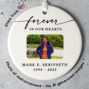 Personalized Memorial Christmas Ornament, Remembrance Gifts, Loss of Father Gift,  Photo Ornament, Sympathy Gift, Mom Loss Ornament