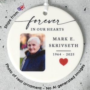 Personalized Memorial Christmas Ornament, Remembrance Gifts, Loss of Father Gift,  Photo Ornament, Sympathy Gift, Mom Loss Ornament Gift