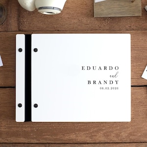 Minimalist Wedding Guest Book, White Guest Book, Polaroids Guestbook, Wedding Reception Book, Wedding Gift, Engagement Sign In Book