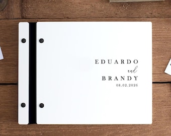 Minimalist Wedding Guest Book, White Guest Book, Polaroids Guestbook, Wedding Reception Book, Wedding Gift, Engagement Sign In Book