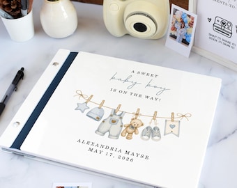 A Sweet Baby Is On the Way - Custom Baby Shower Guest Book, Girl or Boy Baby Shower, Baby Predictions and Advice Polaroid Guest Book