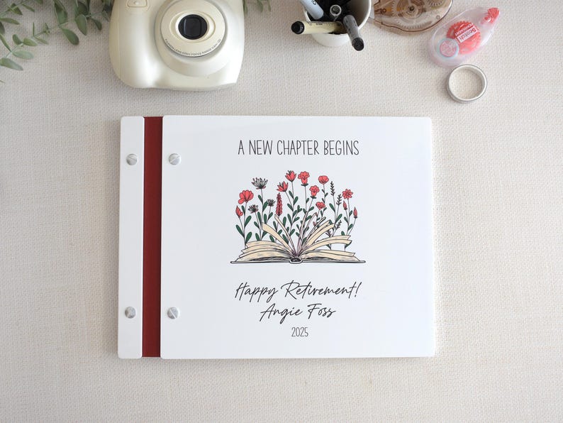 Personalized Retirement Memory Book, Retirement Gift for Her, Retirement Book, Retirement Gift for Coworker, Retirement Album