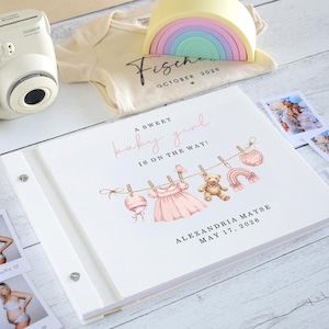 A Sweet Baby Is On the Way - Custom Baby Shower Guest Book, Girl or Boy Baby Shower, Baby Predictions and Advice Polaroid Guest Book