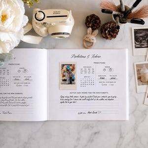 A Sweet Baby Is On the Way - Custom Baby Shower Guest Book, Girl or Boy Baby Shower, Baby Predictions and Advice Polaroid Guest Book image 7