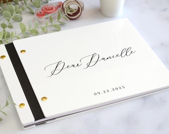 Custom Letters to the bride Book, Bride Scrapbook, Bridal Shower Gift, Wedding Gifts, Bride Gift from MOH, Advice for the Bride to be book