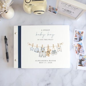 A Sweet Baby Is On the Way Baby Shower Guest Book, Custom Baby Memory Book, Baby Predictions and Advice Polaroid Guest Book