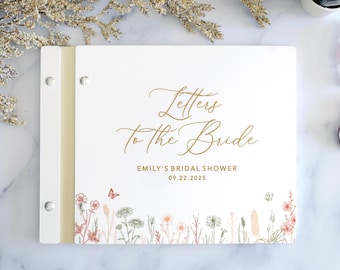 Letters to the bride Book, Bride Scrapbook, Bridal Shower Gift, Wedding Gifts, Bride Gift from MOH, Advice for the Bride to be book