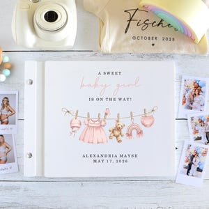 A Sweet Baby Is On the Way Baby Shower Guest Book, Custom Baby Memory Book, Baby Predictions and Advice Polaroid Guest Book