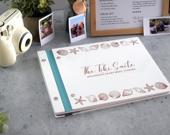 Seashell Beach House Guest Book, Airbnb Welcome Book for Beach House Vacation Rentals, Airbnb Guest Book, Housewarming Gift