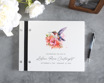 Custom Memorial Guest Book, Celebration of Life Memory Book, Loss of Mother Gift, Sympathy Gift, Remembrance Gift, Funeral Guest Book