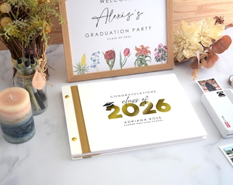 2026 Graduation Guest Book, High School Grad College Grad Party Sign in book, Polaroid Guestbook, Graduation Advice and Wishes