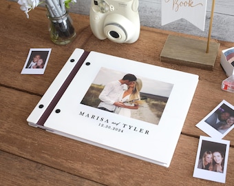 Libro de firmas de boda, libro de firmas Polaroid, libro de firmas personalizado para recepción de boda, regalo de compromiso y boda, álbum de fotos.