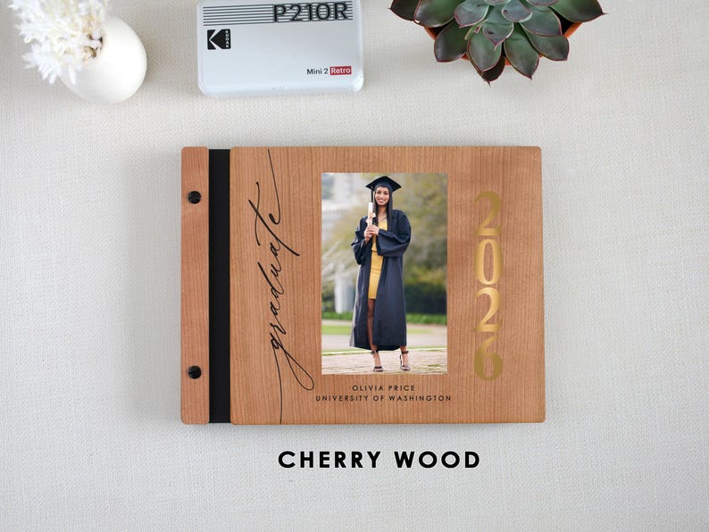 Class of 2026 Graduation Guest Book, Custom Polaroid Guestbook, Grad Party Sign in Book, Graduation Advice and Wishes