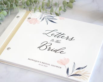 Custom Letters to the bride Book, Bride Scrapbook, Bridal Shower Gift, Wedding Gifts, Bride Gift from MOH, Advice for the Bride to be book