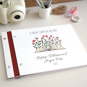 Personalized Retirement Memory Book, Retirement Gift for Her, Retirement Book, Retirement Gift for Coworker, Retirement Album