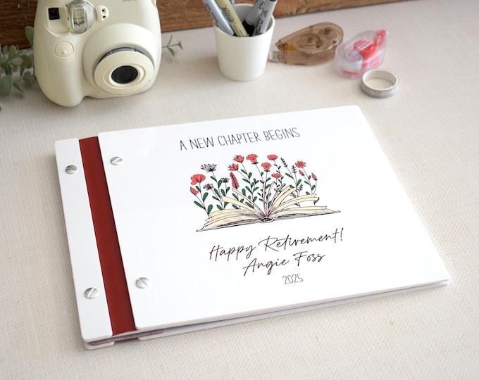 Personalized Retirement Memory Book, Retirement Gift for Her, Retirement Book, Retirement Gift for Coworker, Retirement Album