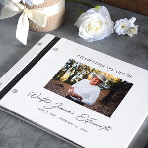 Custom Photo Memorial Guest Book, Celebration of Life Memory Book, Loss