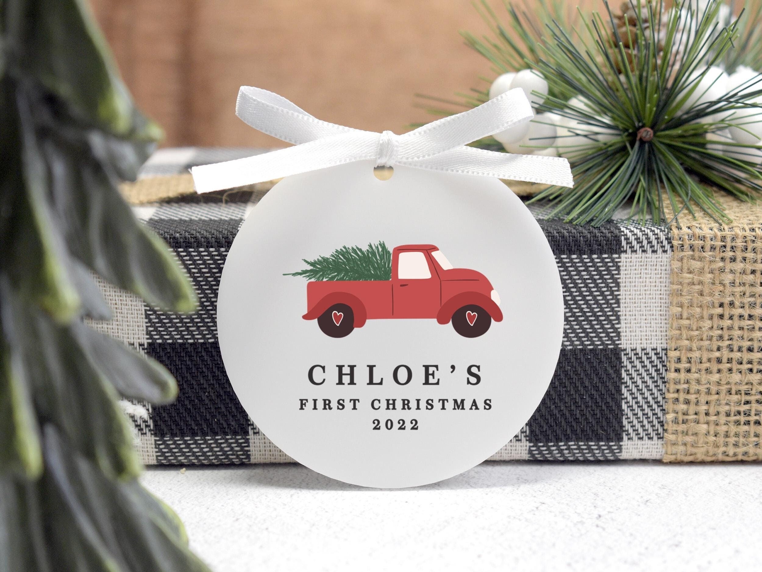 Personalized First Christmas Ornament, Baby Ornament Gift, Christmas Tree Ornament, First Christmas Gift, Baby Name Ornament, Kids Ornament