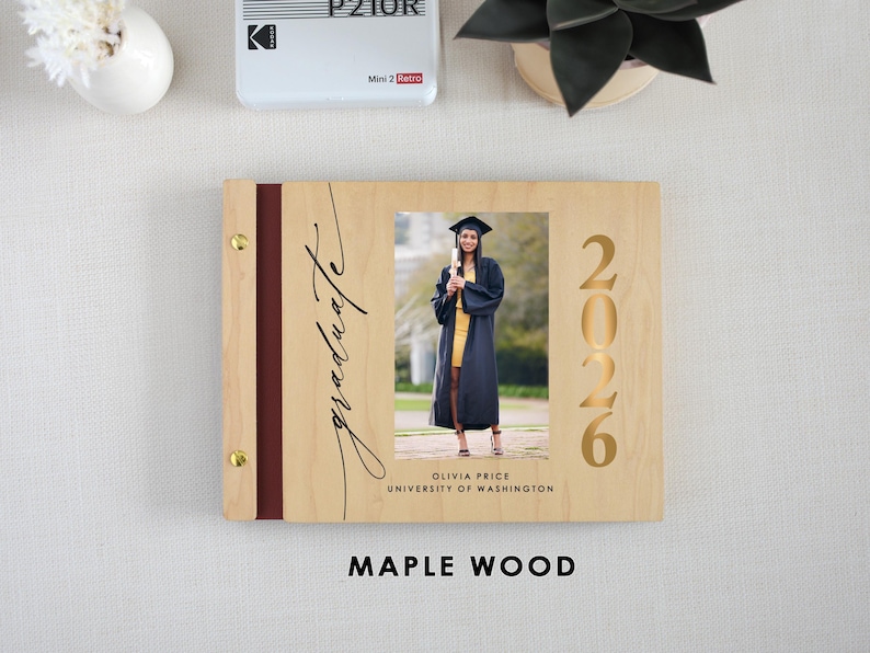 Class of 2026 Graduation Guest Book, Custom Polaroid Guestbook, Grad Party Sign in Book, Graduation Advice and Wishes