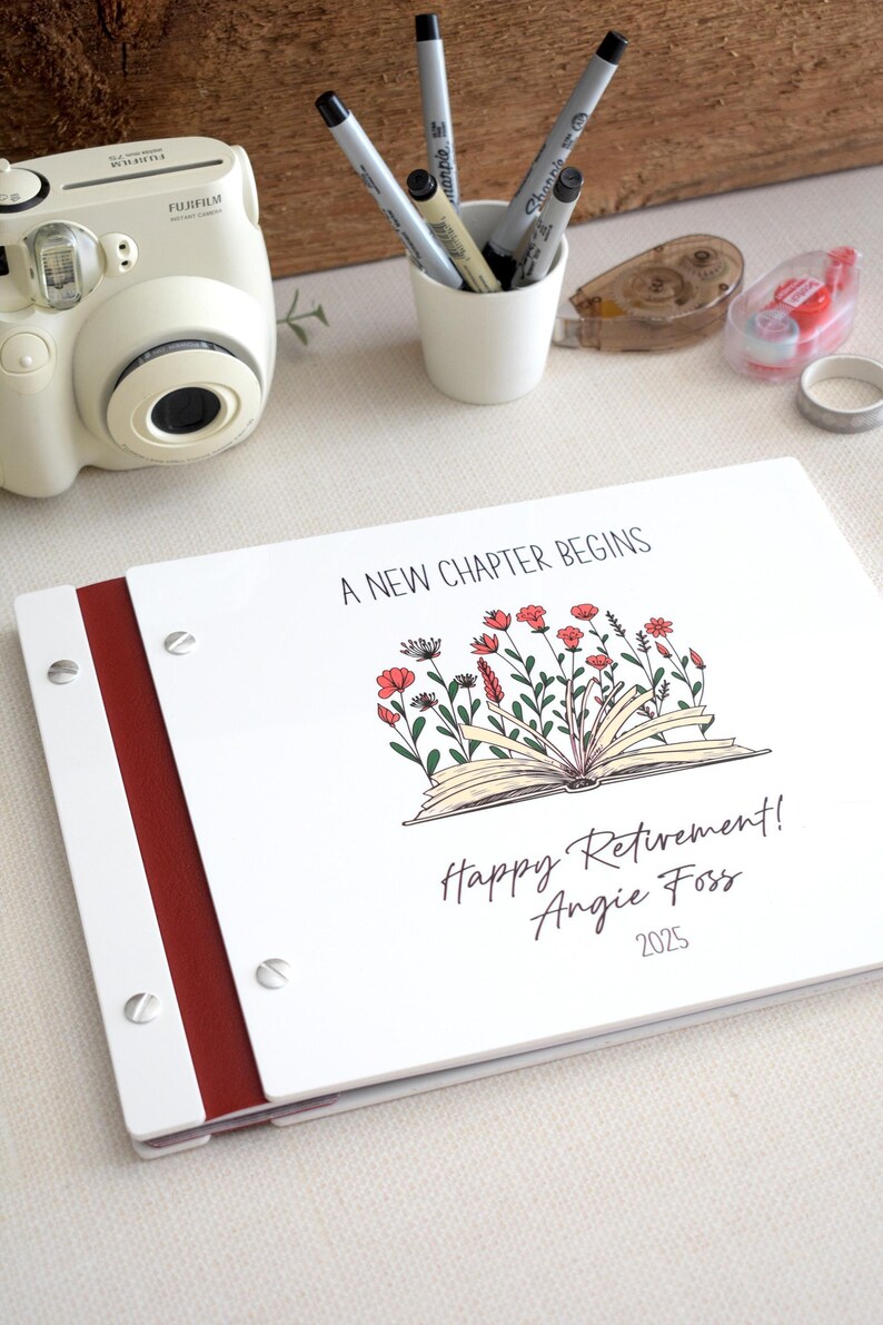 Personalized Retirement Memory Book, Retirement Gift for Her, Retirement Book, Retirement Gift for Coworker, Retirement Album