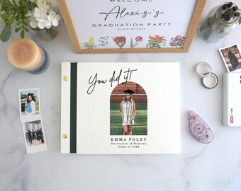 Custom Graduation Guest Book, Class of 2026 High School Grad College Grad Party Sign in book, Graduation Advice and Wishes