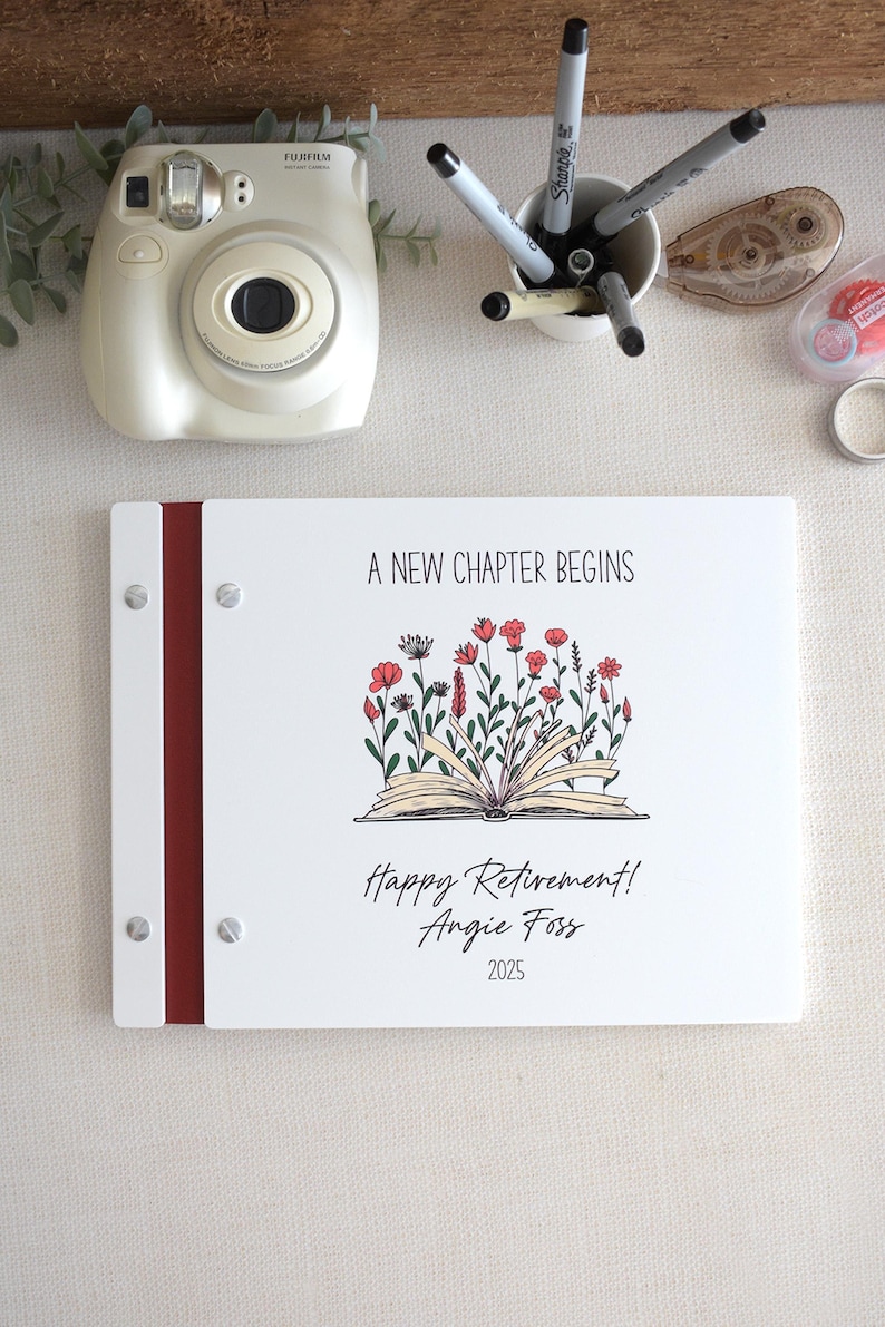 Personalized Retirement Memory Book, Retirement Gift for Her, Retirement Book, Retirement Gift for Coworker, Retirement Album