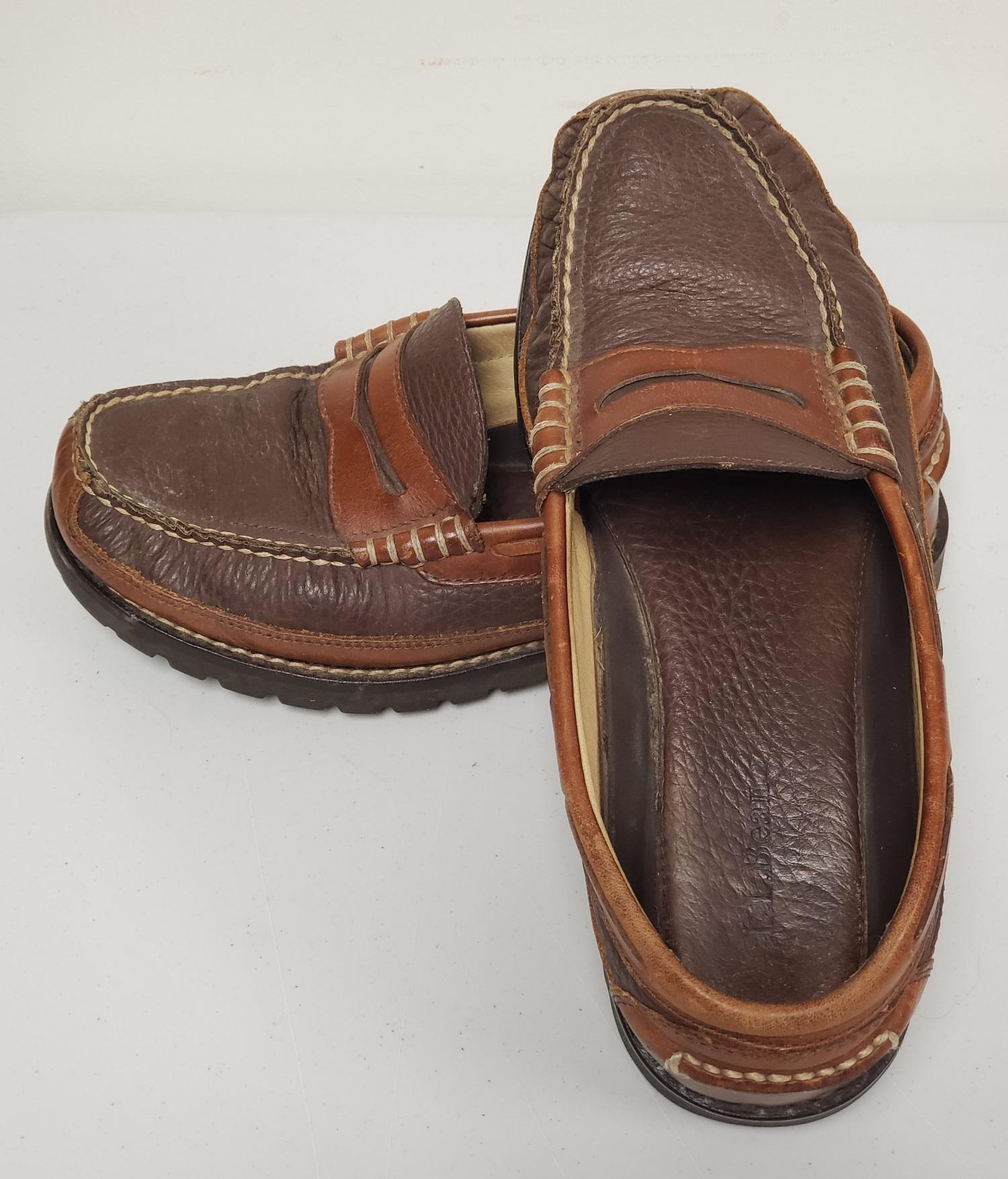 L.L. BEAN men\'s brown suede slip-on loafers size 12M LL Bean Moccasin Leather Slip-On Loafer Shoes | Mercari main image 2