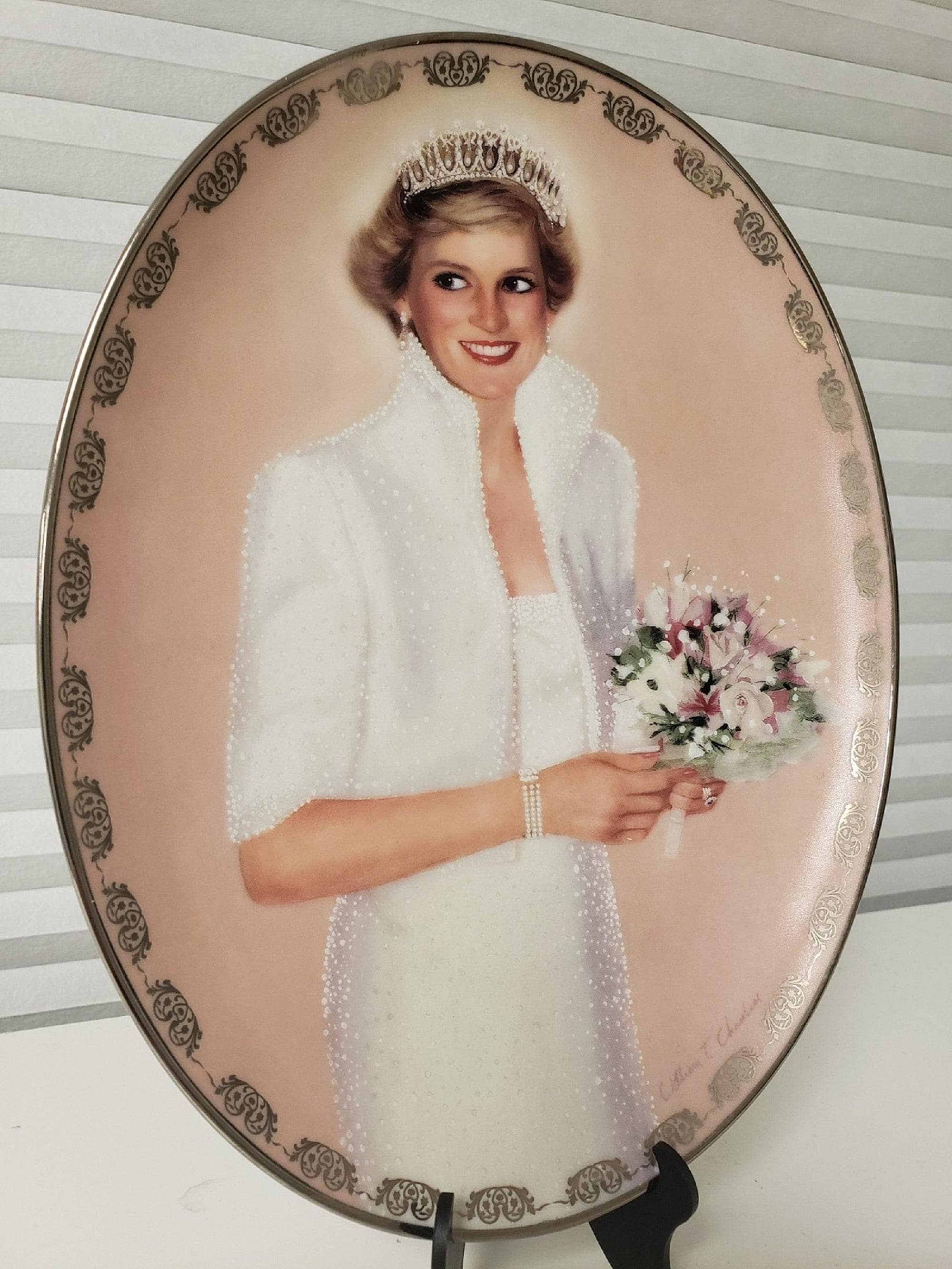 1997 Bradford Exchange "Our Royal Princess" by Bill Chambers Diana: Queen of Our Hearts Wall Hanging, Signed-USA