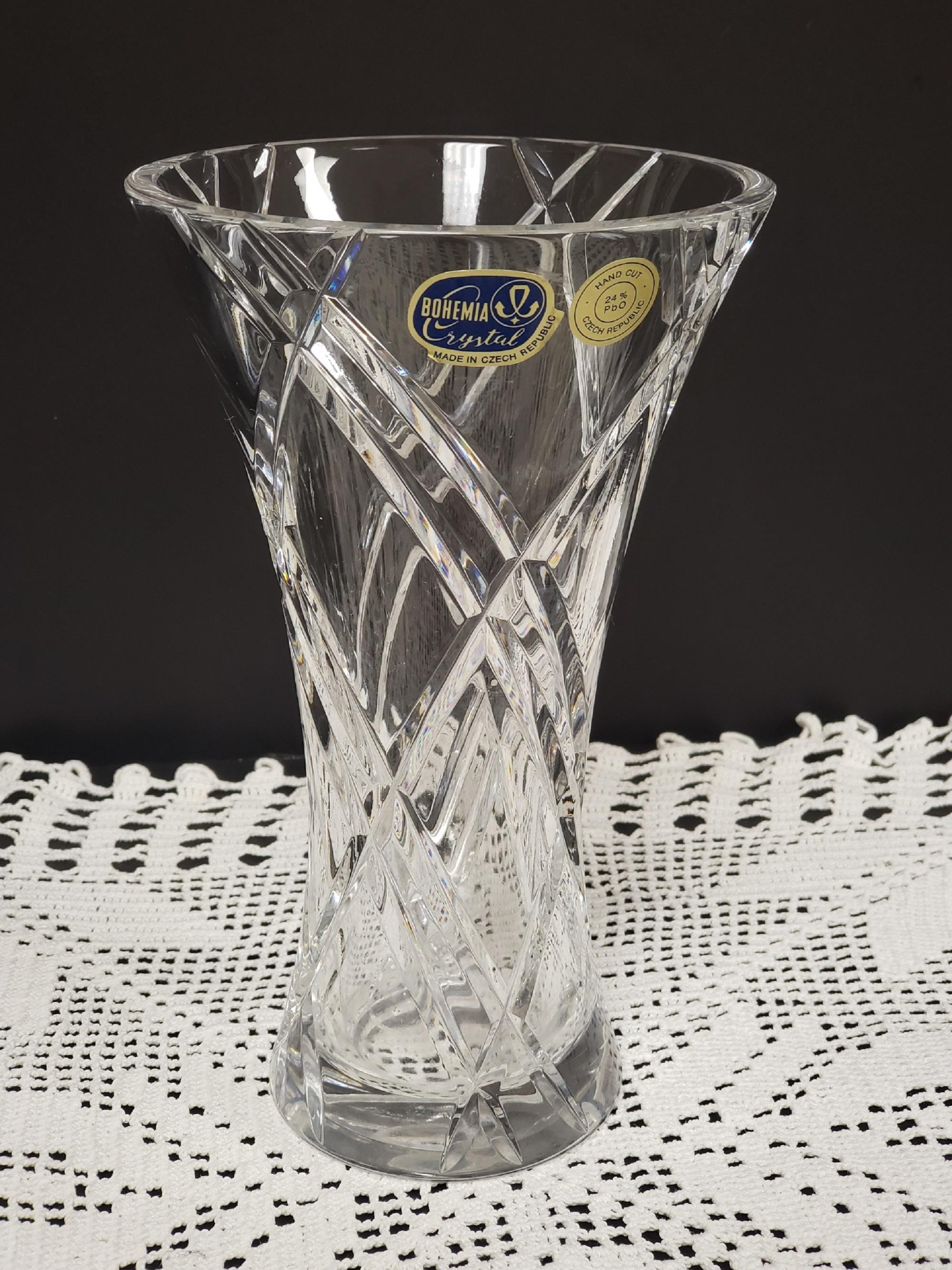 Bohemia Czech Crystal Vase - Etsy Canada
