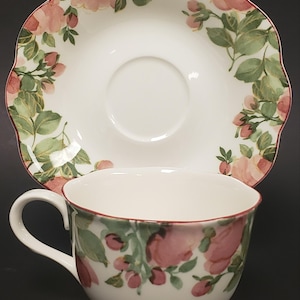 Vintage Nikko Fine Tableware Precious Pattern Teacup and Saucer Set, Made in Japan