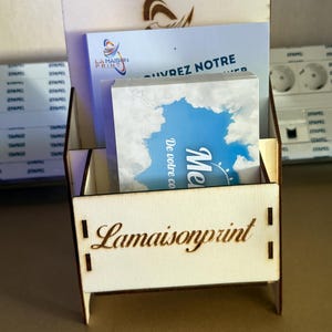 A5 display with business card