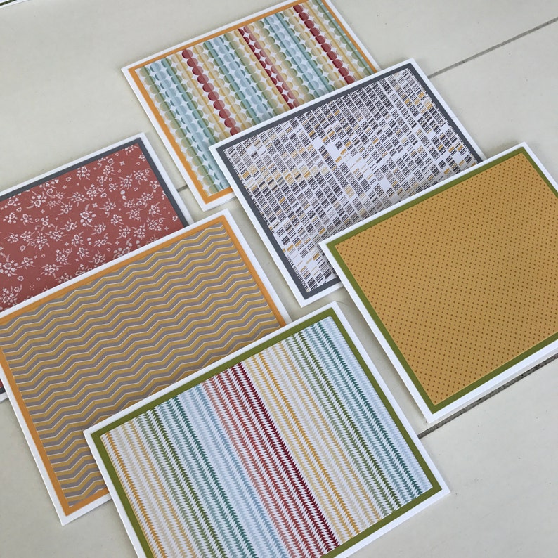 Studio Calico Snippets Stationery with Coordinating Envelopes Set of 6 Handmade Set of Notecards image 1