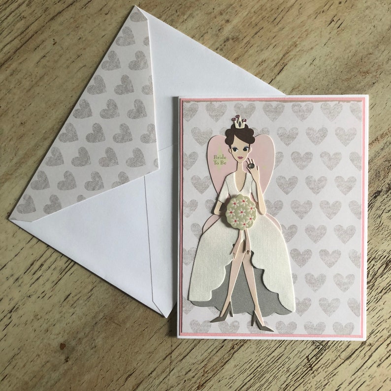 Bride to Be Engagement, Bridal Shower Handmade Greeting Card image 1