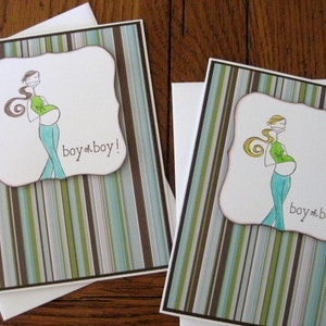 boy oh boy Expecting Brunette Mother Baby Boy Handmade Card image 4