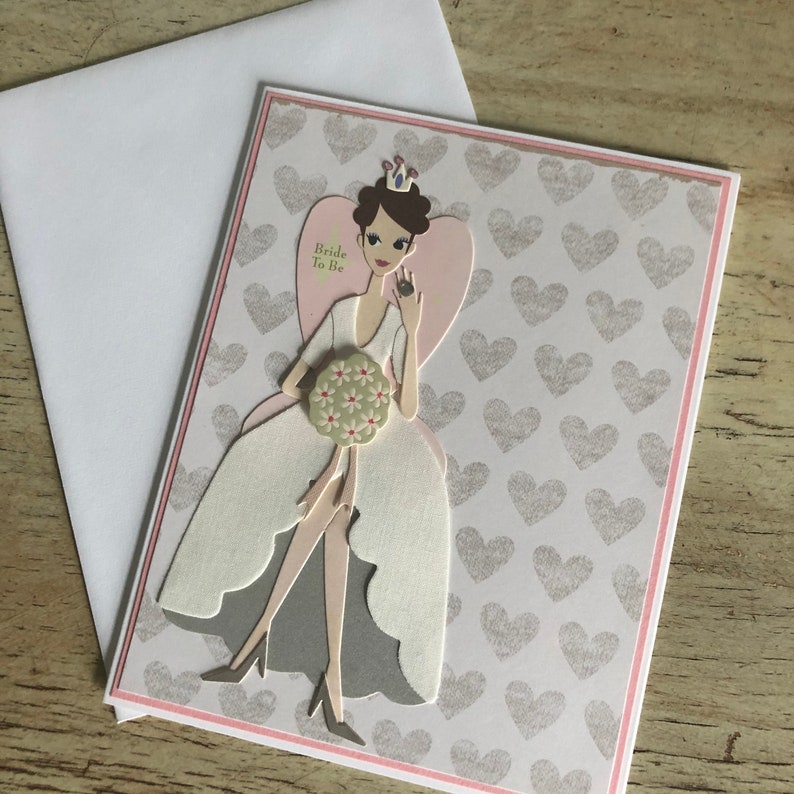 Bride to Be Engagement, Bridal Shower Handmade Greeting Card image 2