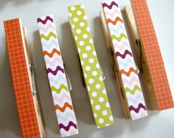 Funky Clothespin Magnets - Set of 5