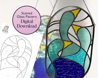 Ducks Stained Glass Pattern Digital Download