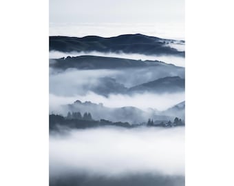 Misty East Bay Hills from Berkeley Landscape Photography - Serene Fog Over Rolling Hills