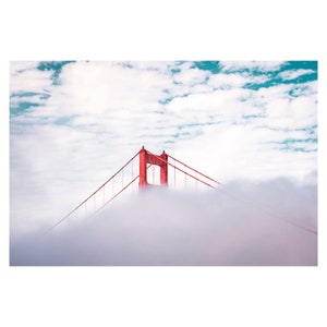 Fog-Piercing: Bright North Tower of Golden Gate Bridge