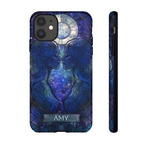 Gemini Zodiac Phone Case  for iPhone 16 15 14 Pro Max, Samsung Galaxy S25 S24, Stained Glass Phone Case , Personalized Zodiac Phone Case