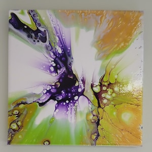 Acrylic Pouring, Dutch Pour, On Small Stretched Canvas, Acrylic Wall Art,