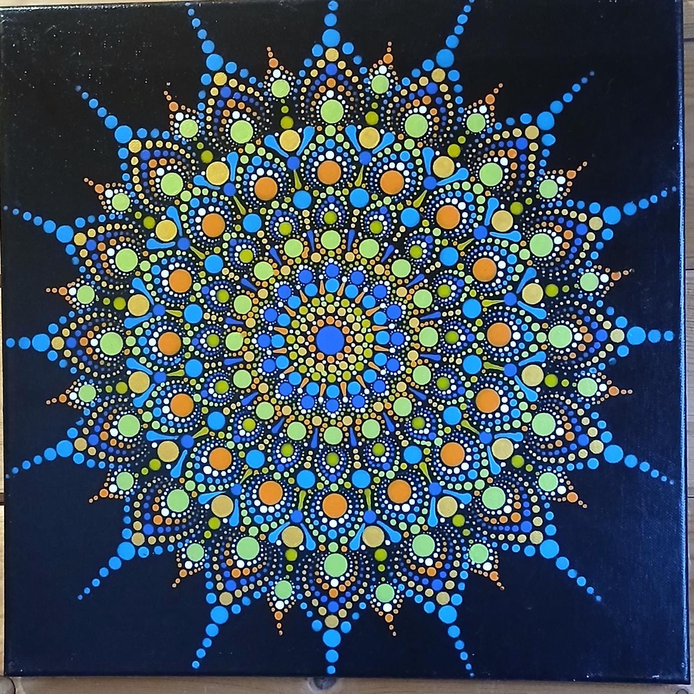 Mandala Acrylic Painting, Wall Art, Dot Art - Etsy