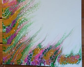 Acrylic Pour Painting, Swipe Technique, Wall Art, On Stretched Canvas