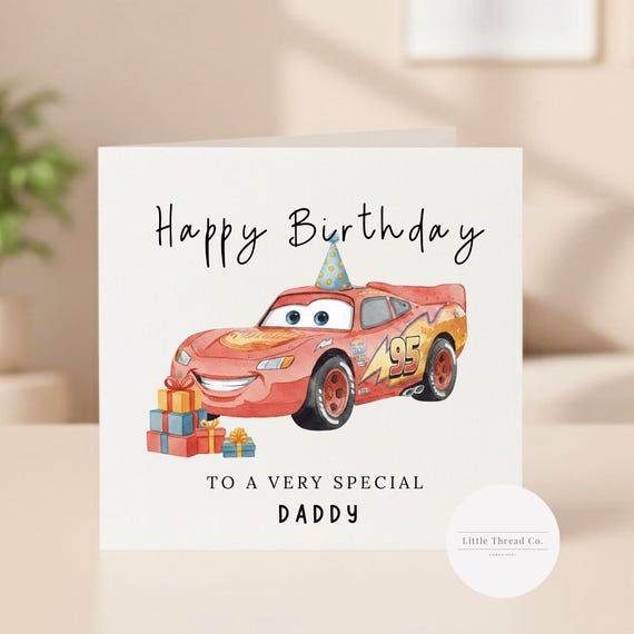 Personalised Lightning Mcqueen 'Happy Birthday' Daddy Birthday Card