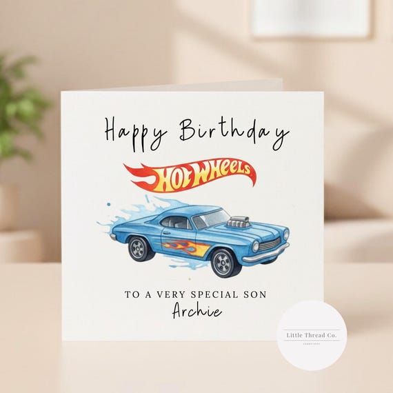 Personalised Hot Wheels 'happy Birthday' Birthday Card - Etsy